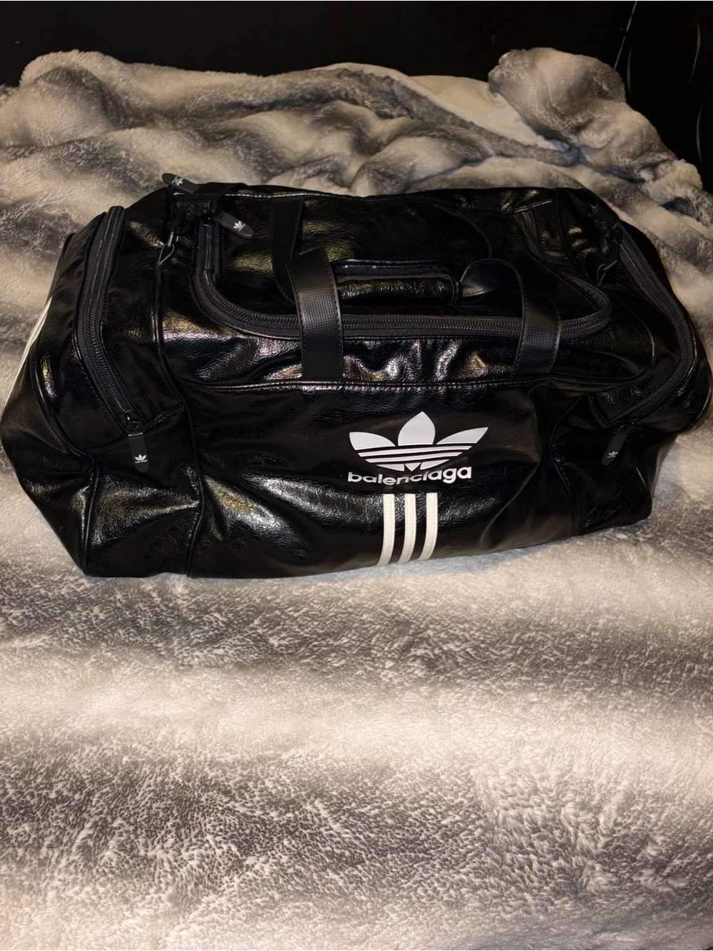 Black Leather Duffel Bag
